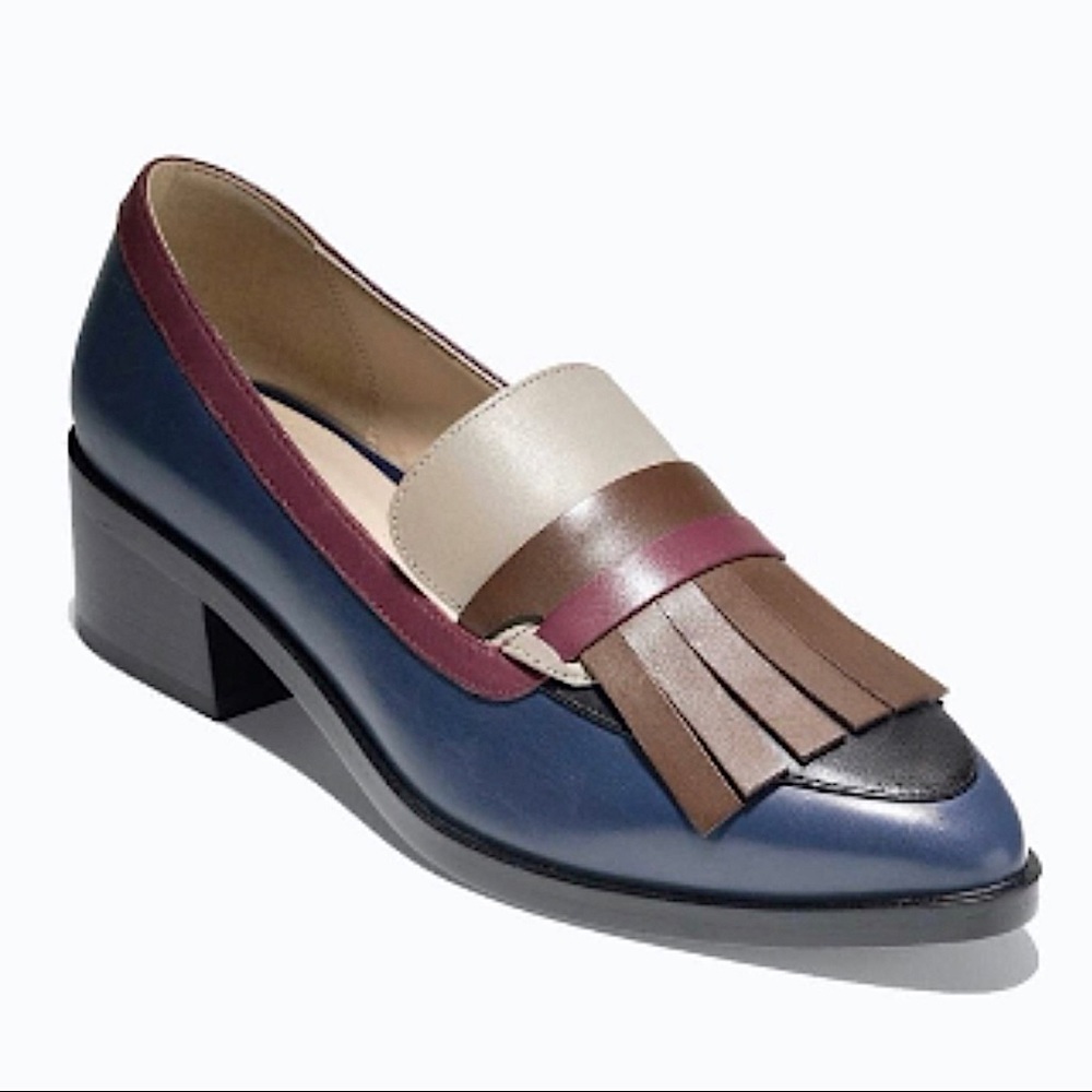 Cole Haan Margarite Fringe Loafer | Size: 7.5 B | Navy, Black, Burgundy, Gray